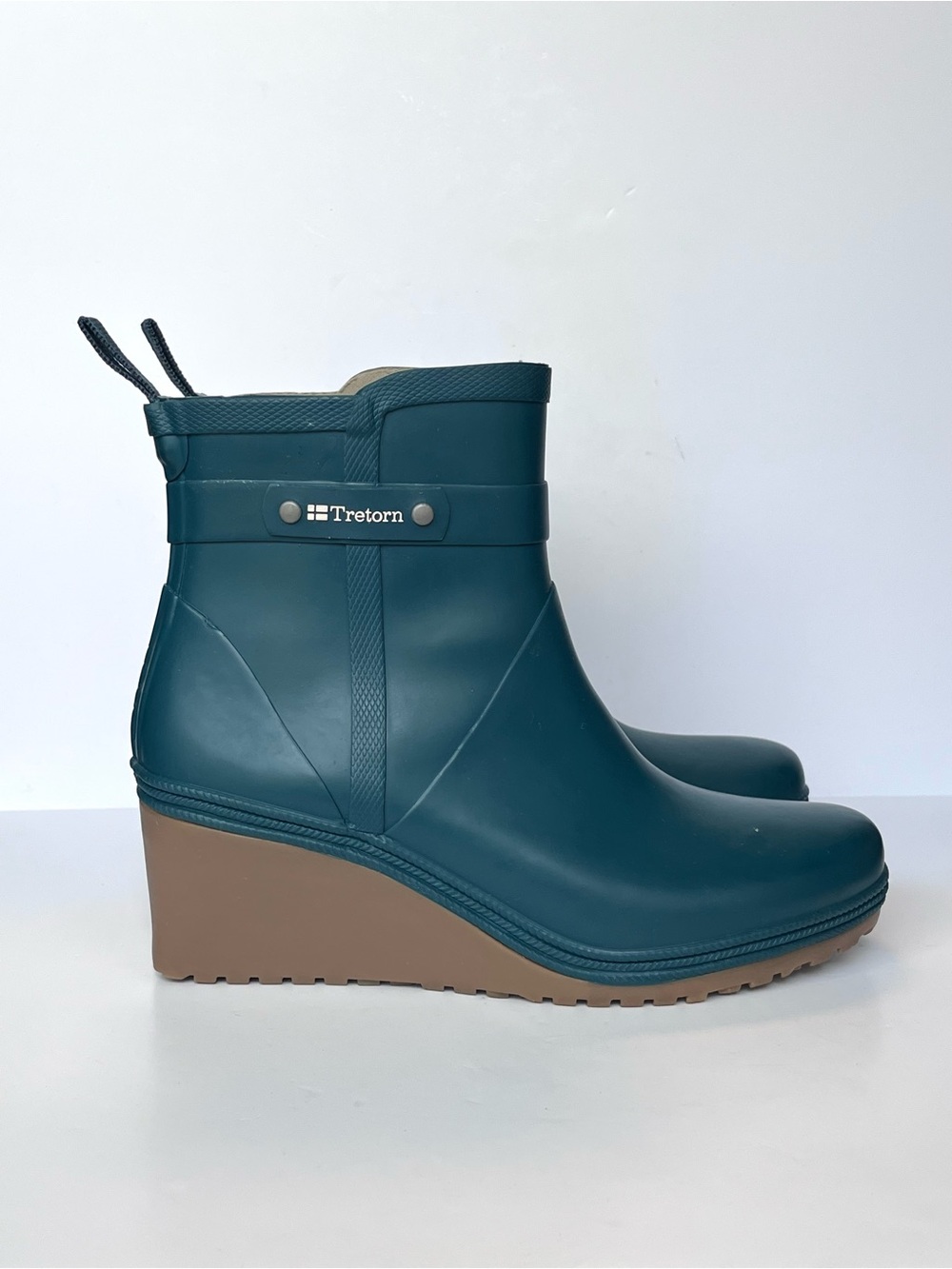 TRETORN Wedge Rain Boots Teal Green Gum Sole Women’s EU 37 US 6.5